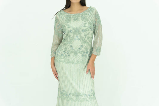 Rosa Clara Cocktail Abito Da Sera Color Verde