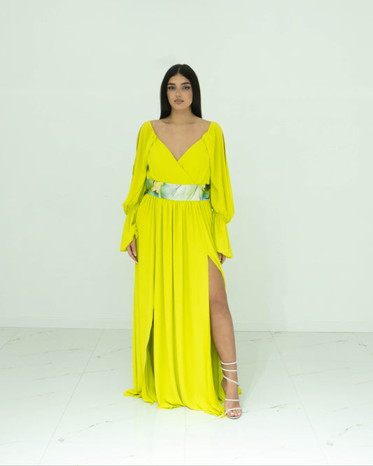 Fabrizia Dea Abito In Chiffon Con Scollo