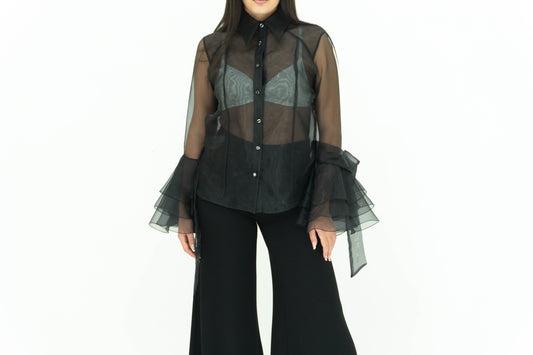 Fabrizia Dea Camicia In Organza In Trasparenza