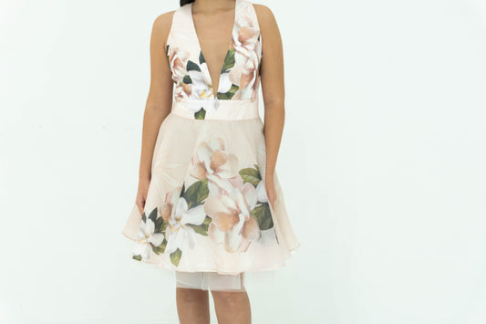 Abito corto da cerimonia FABRIZIA DEA con magnolie