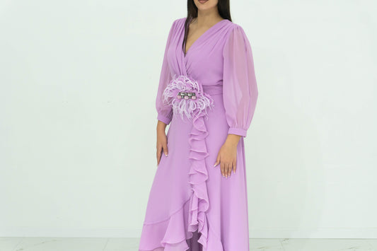 Sonia Pena Lilla Abito Lilla Lungo Formale