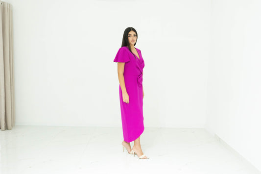 Sonia Pena Abito Midi Fucsia