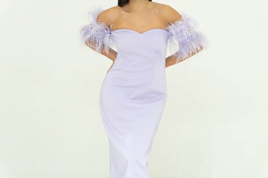 Sonia Pena Lilla Abito Longuette In Crepe Cady