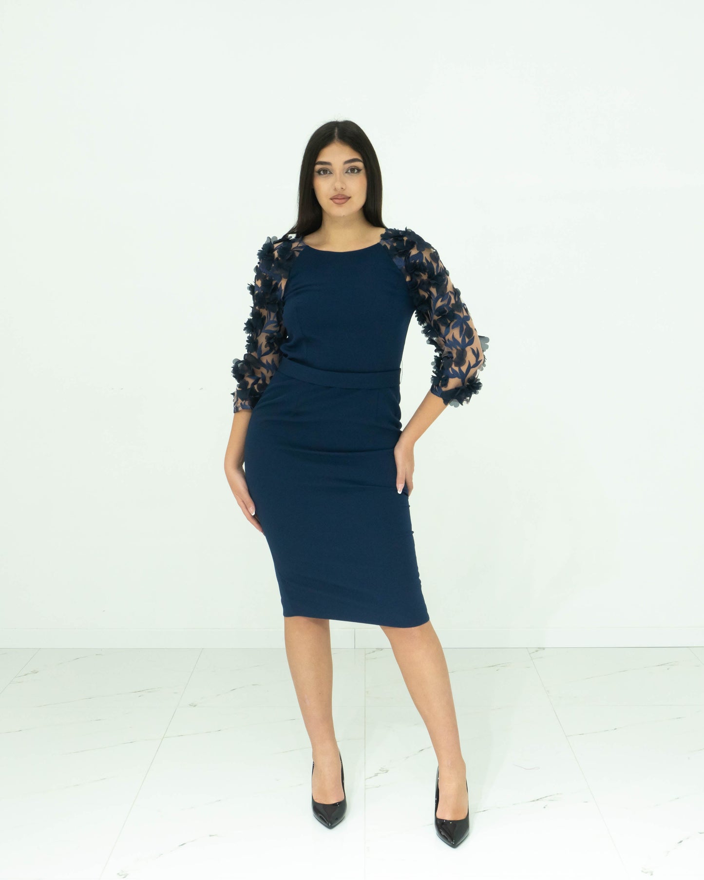 Maria Lago Blu Tubino Blu Elegante