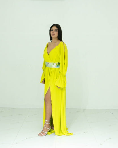 Fabrizia Dea Abito In Chiffon Con Scollo