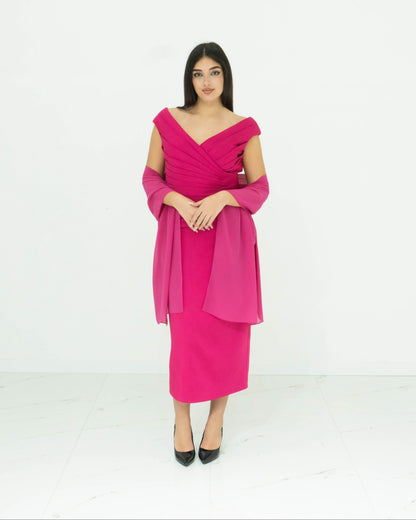Sonia Pena Abito Fucsia Elegante Da Cerimonia