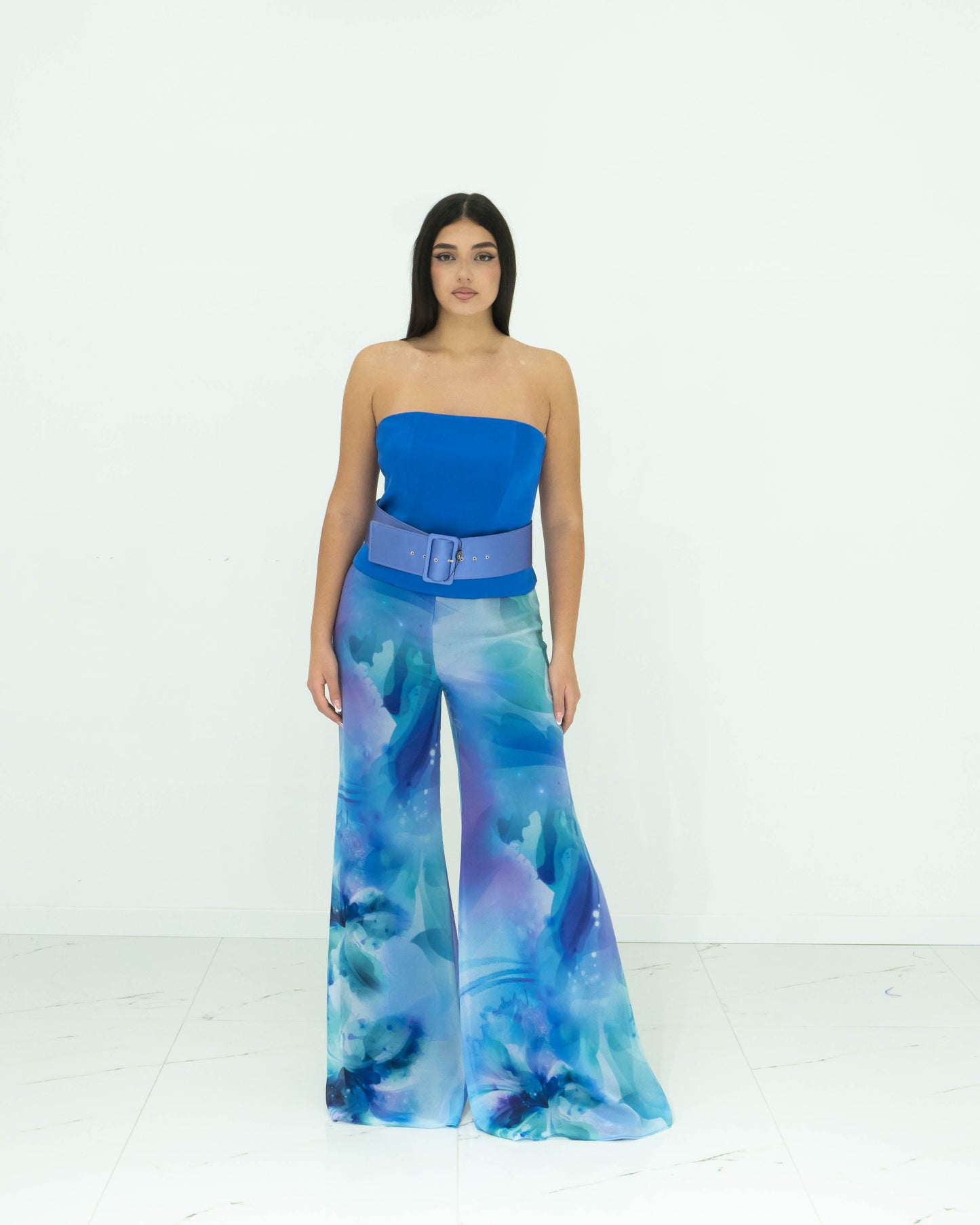 Fabrizia Dea Top Corto Blu Royal