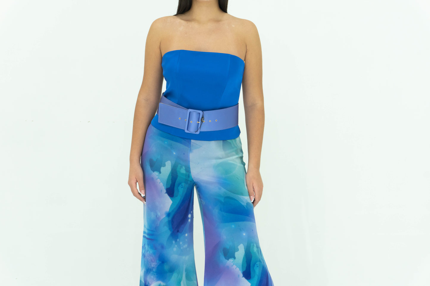 Fabrizia Dea Top Corto Blu Royal