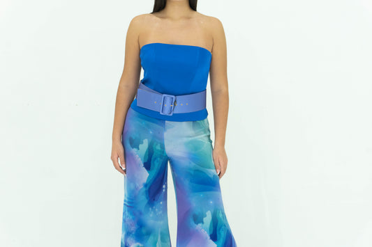 Fabrizia Dea Top Corto Blu Royal