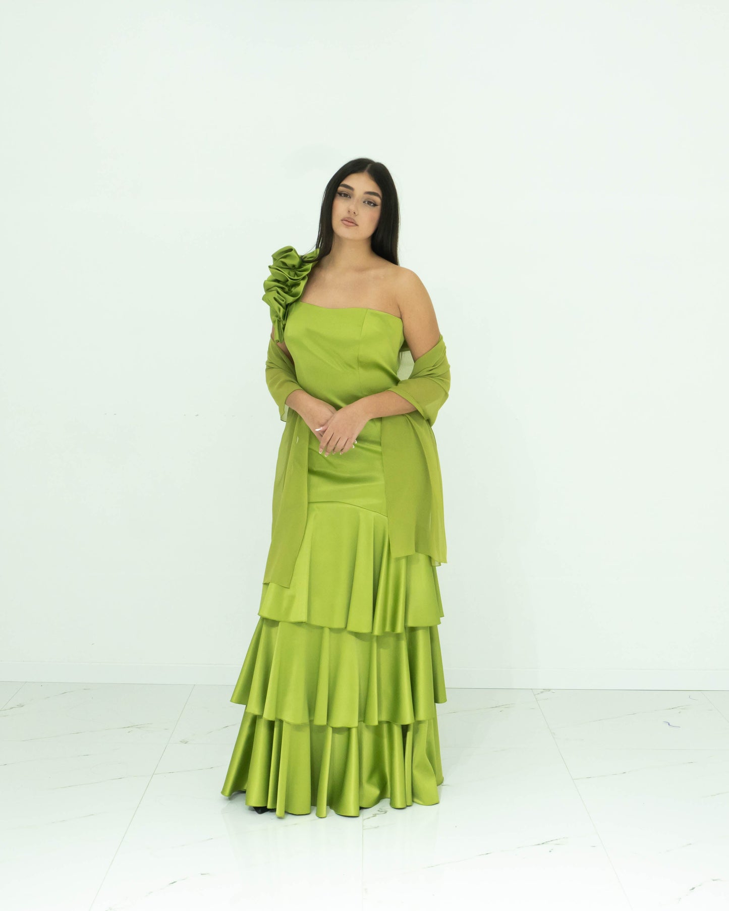 Soniapena Verde Oliva Abito Lungo A Sirena