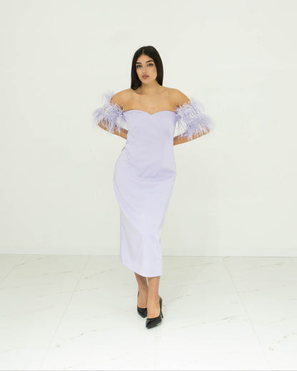 Sonia Pena Lilla Abito Longuette In Crepe Cady