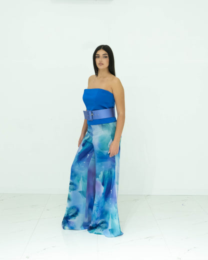 Fabrizia Dea Top Corto Blu Royal
