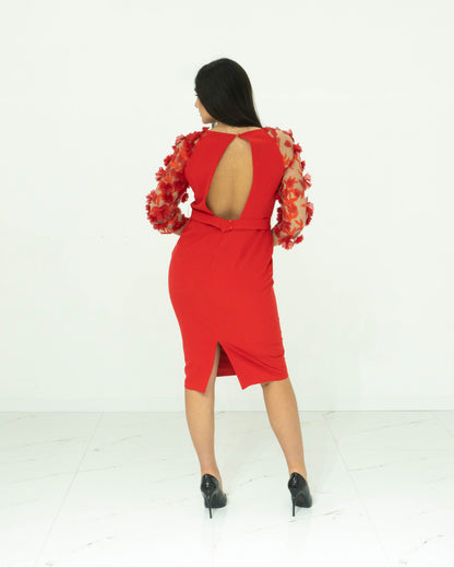 Maria Lago Tubino Rosso Elegante