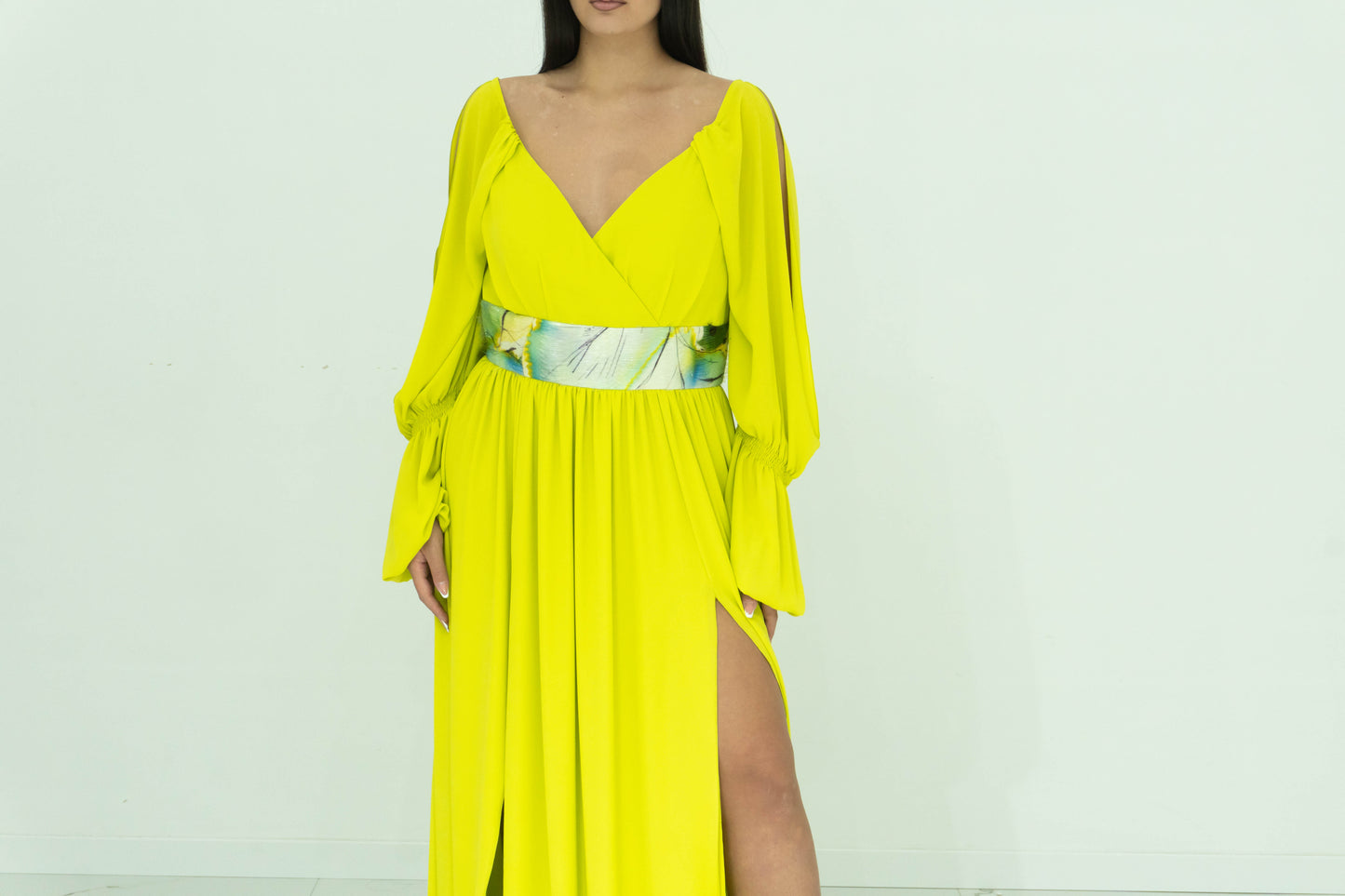 Fabrizia Dea Abito In Chiffon Con Scollo