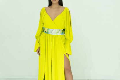 Fabrizia Dea Abito In Chiffon Con Scollo