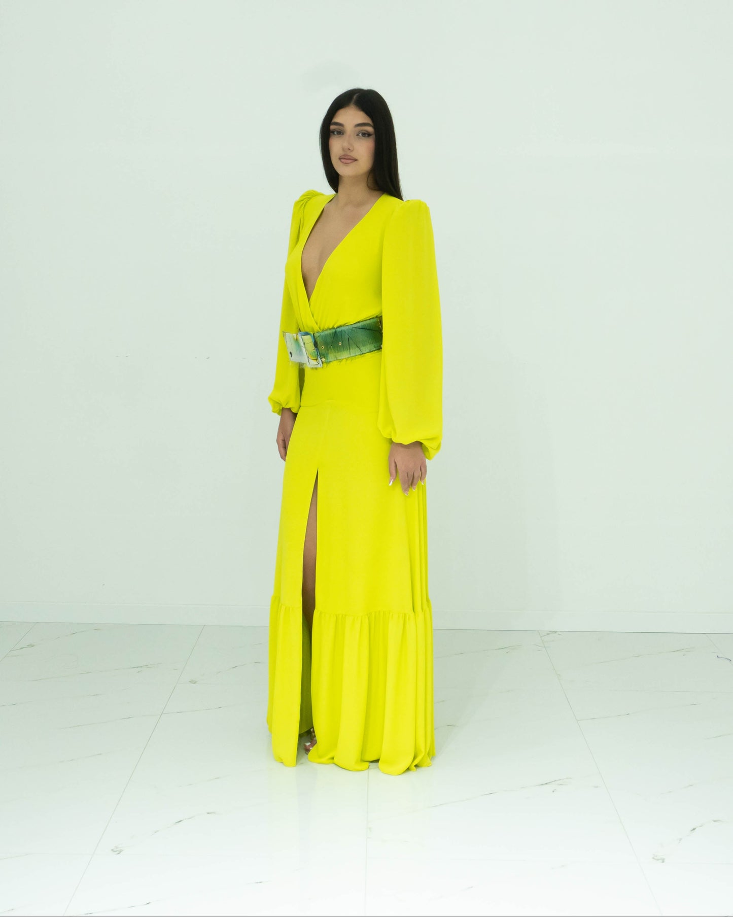 Fabrizia Dea Abito In Chiffon Con Scollo