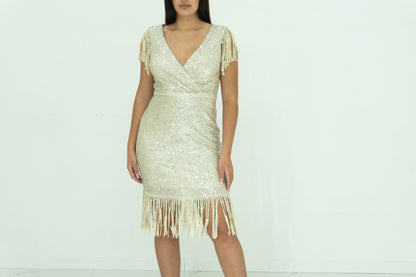 Arnita Mani Couture Abito Corto Color Champagne