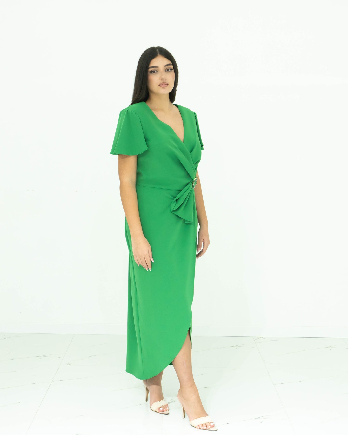 Soniapena Verde Smeraldo Abito Midi Verde Smeraldo