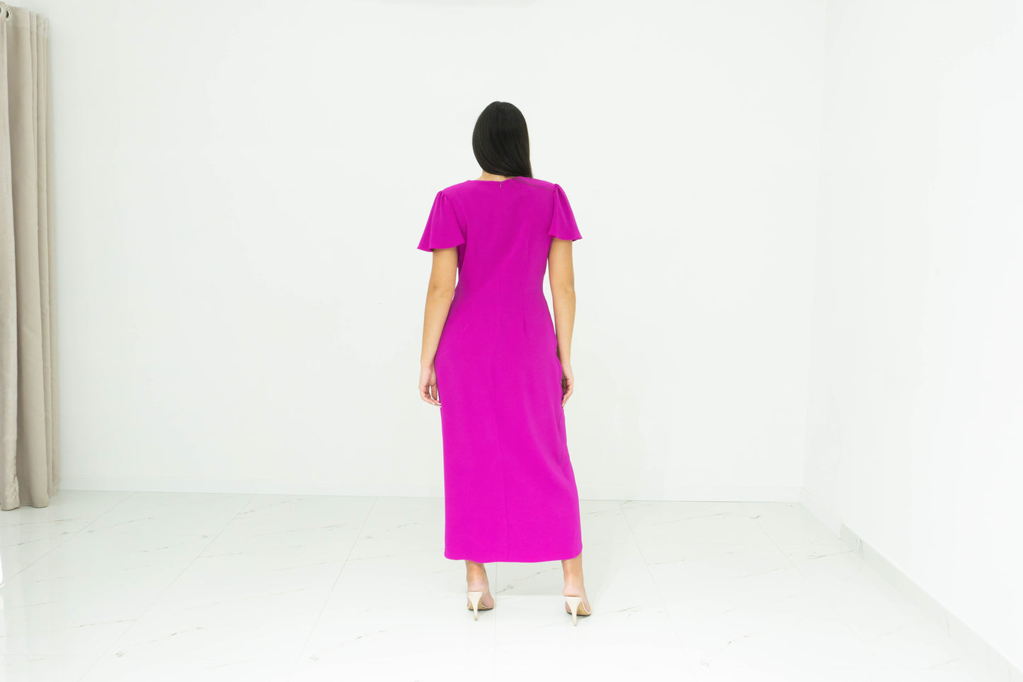 Sonia Pena Abito Midi Fucsia