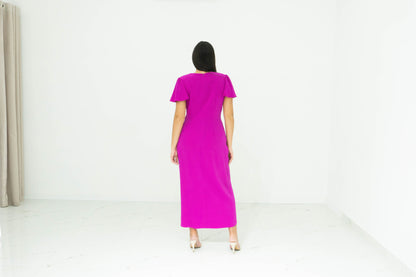 Sonia Pena Abito Midi Fucsia