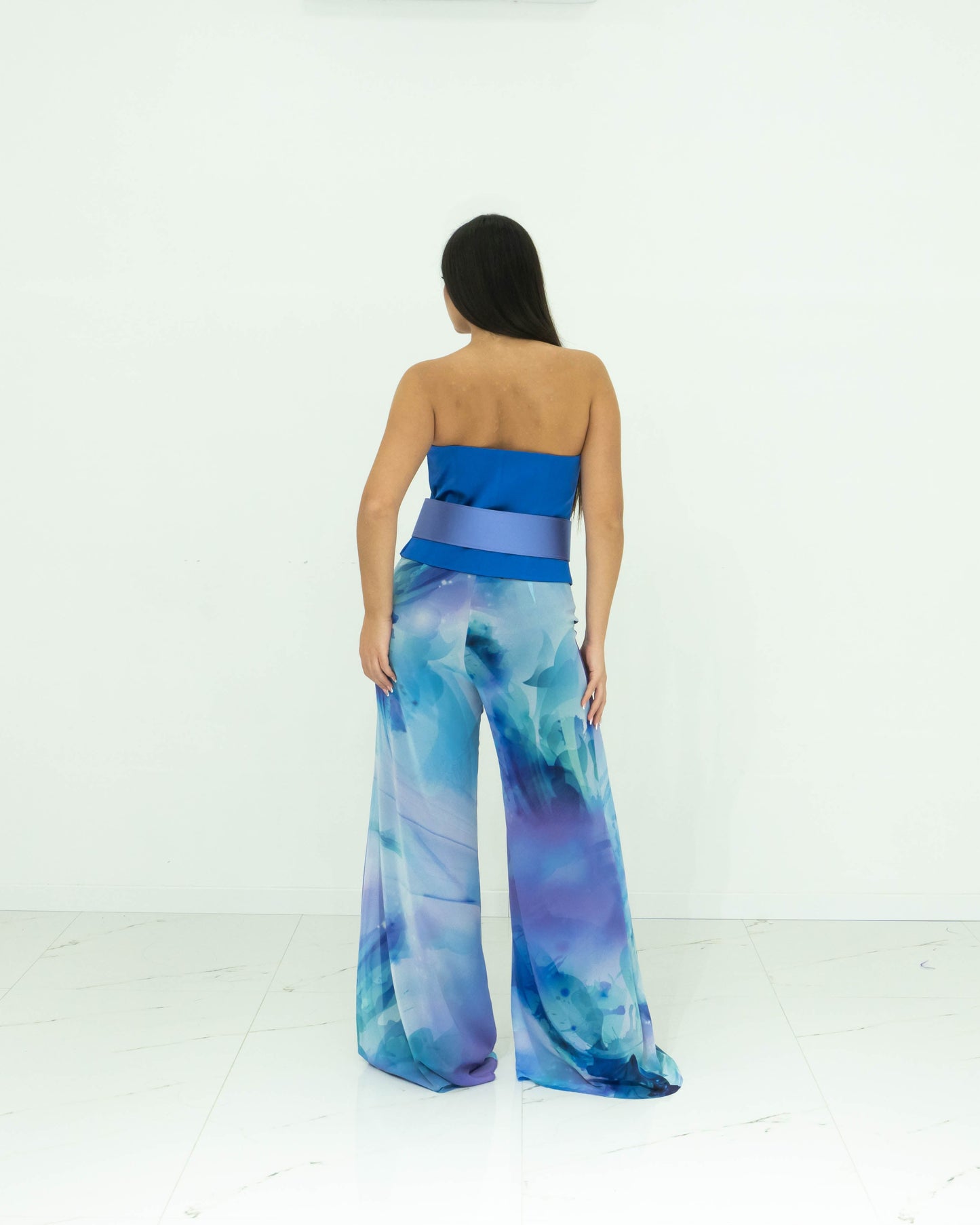Fabrizia Dea Top Corto Blu Royal