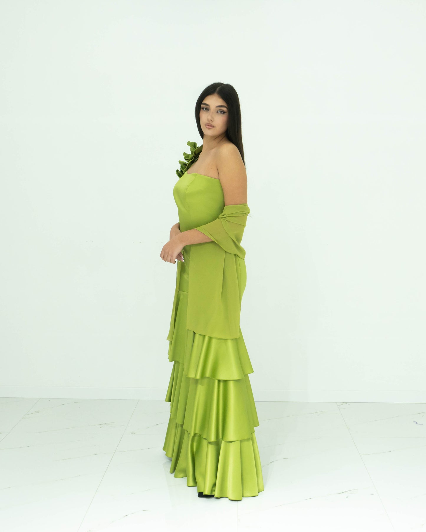 Soniapena Verde Oliva Abito Lungo A Sirena