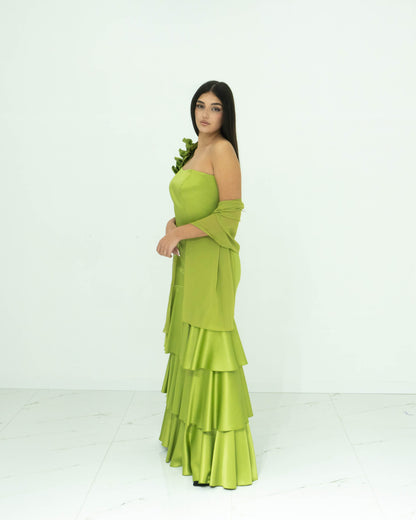 Soniapena Verde Oliva Abito Lungo A Sirena
