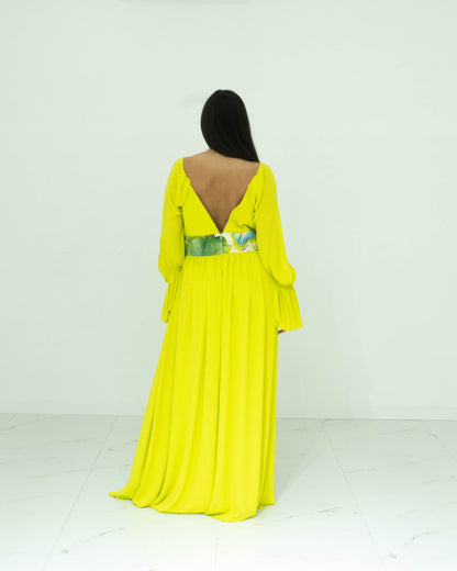 Fabrizia Dea Abito In Chiffon Con Scollo