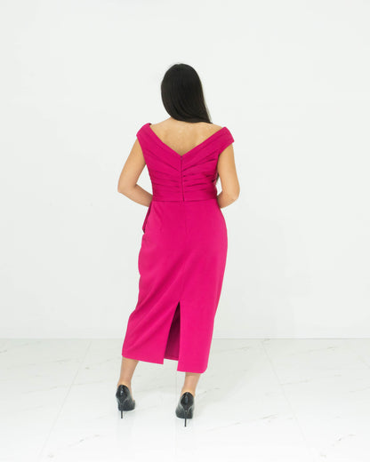 Sonia Pena Abito Fucsia Elegante Da Cerimonia