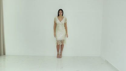 Arnita Mani Couture Abito Corto Color Champagne