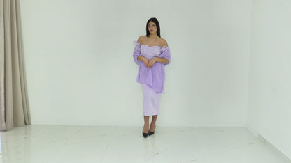 Sonia Pena Lilla Abito Longuette In Crepe Cady