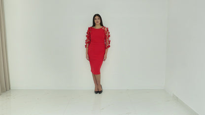 Maria Lago Tubino Rosso Elegante