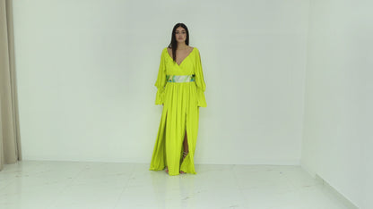 Fabrizia Dea Abito In Chiffon Con Scollo